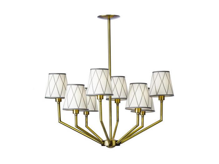 EPOQUE 555/8 Antique brass finish chandelier with shades