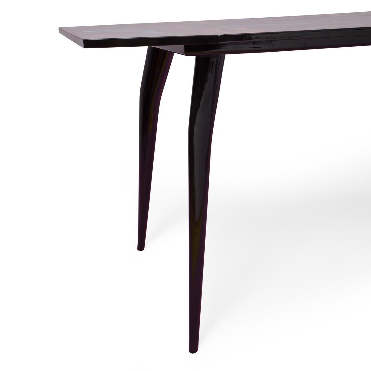 ROSES ON CHECK Rectangular dining table