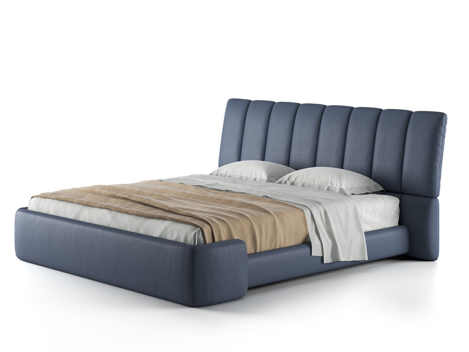 BRIQ Leather storage bed with upholstered headboard