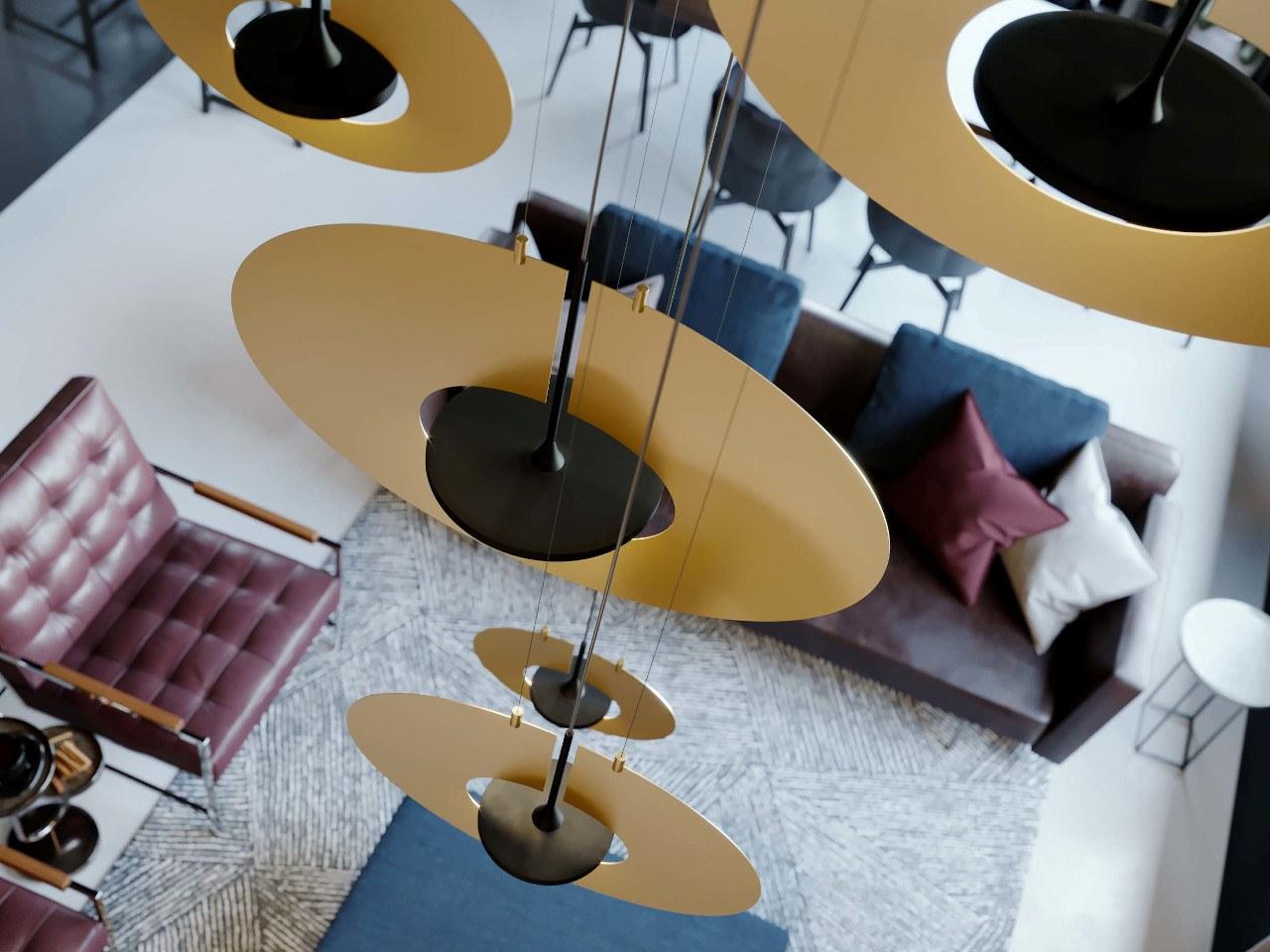 EYE IN THE SKY H1 LED direct light Anodized aluminium pendant lamp