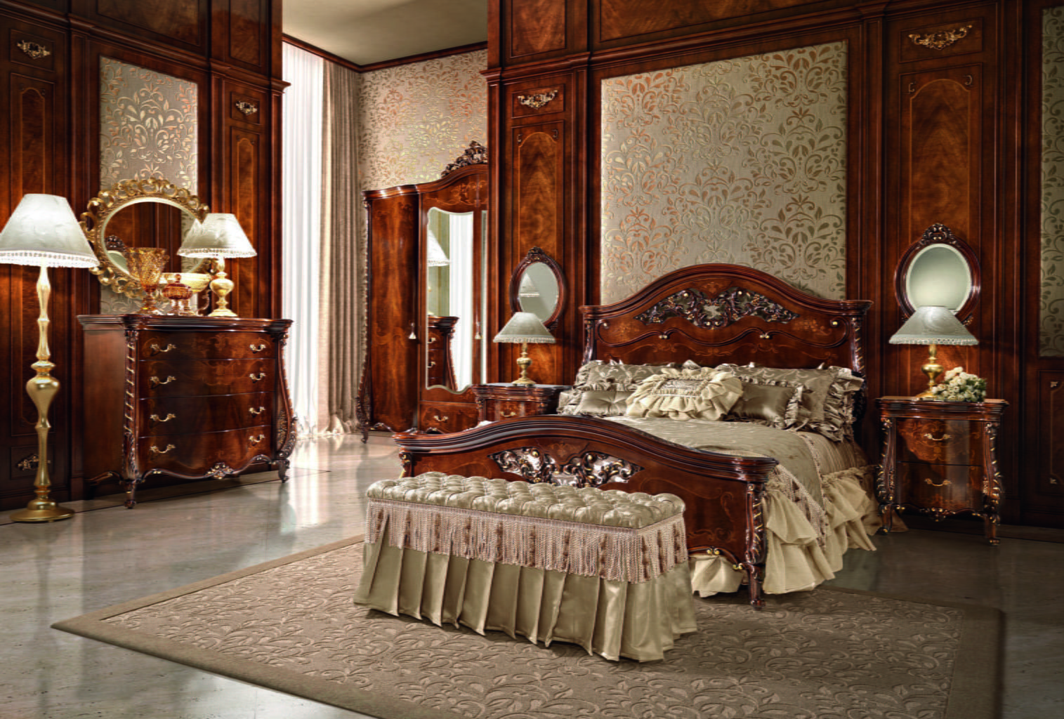 PORTOFINO Solid wood bedroom set in a classic style