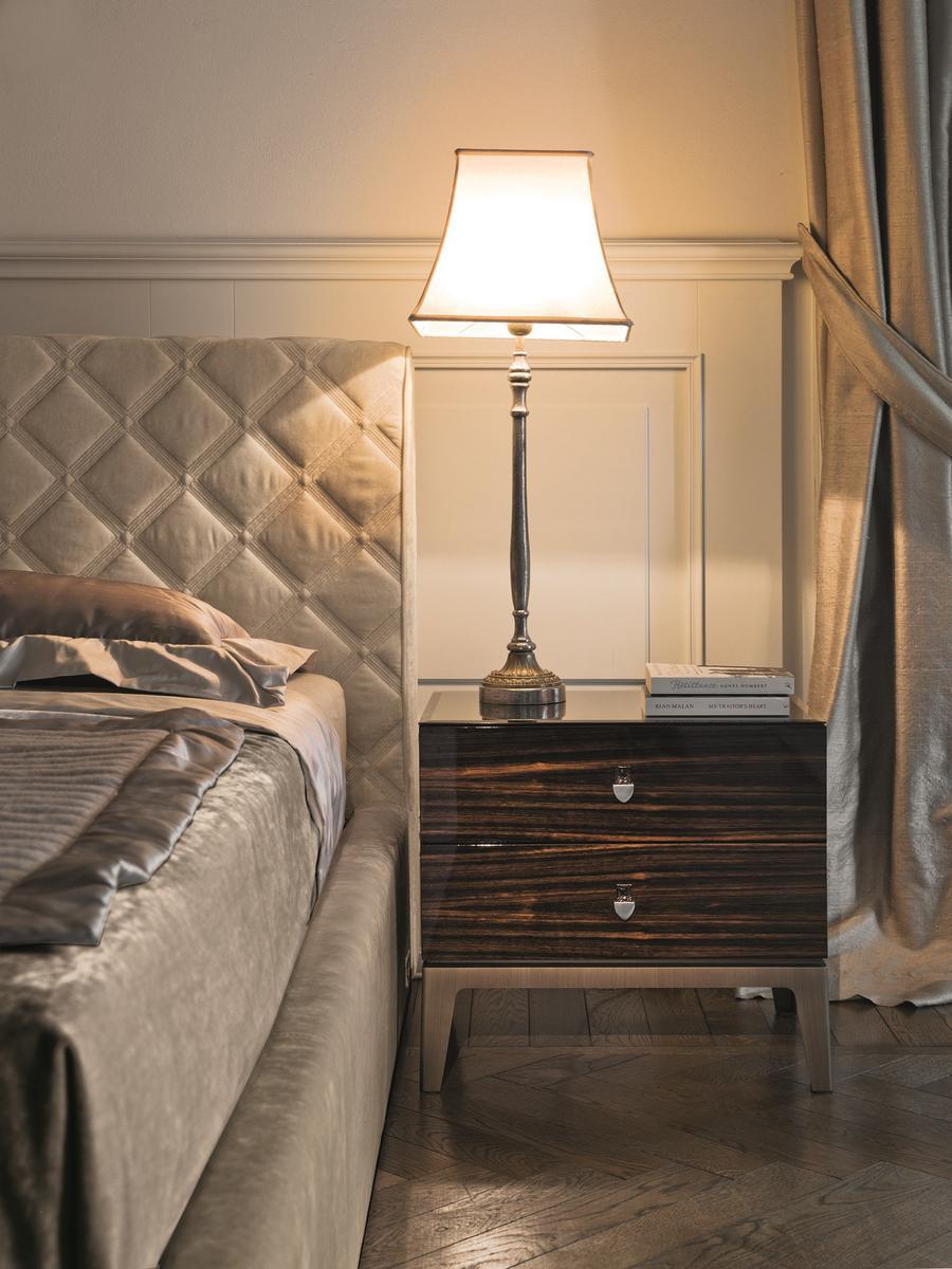 SIR Rectangular metal bedside table with drawers