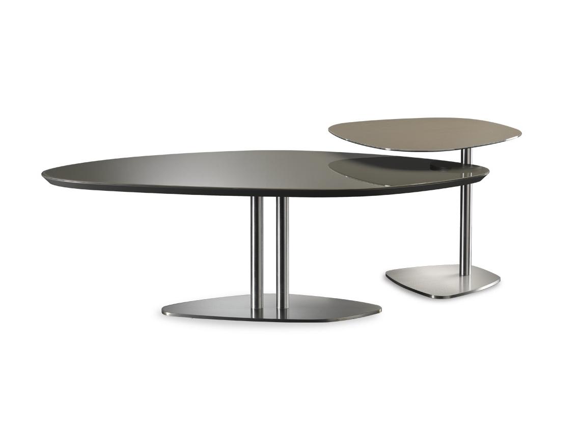 SEVENTY Round glass coffee table for living room