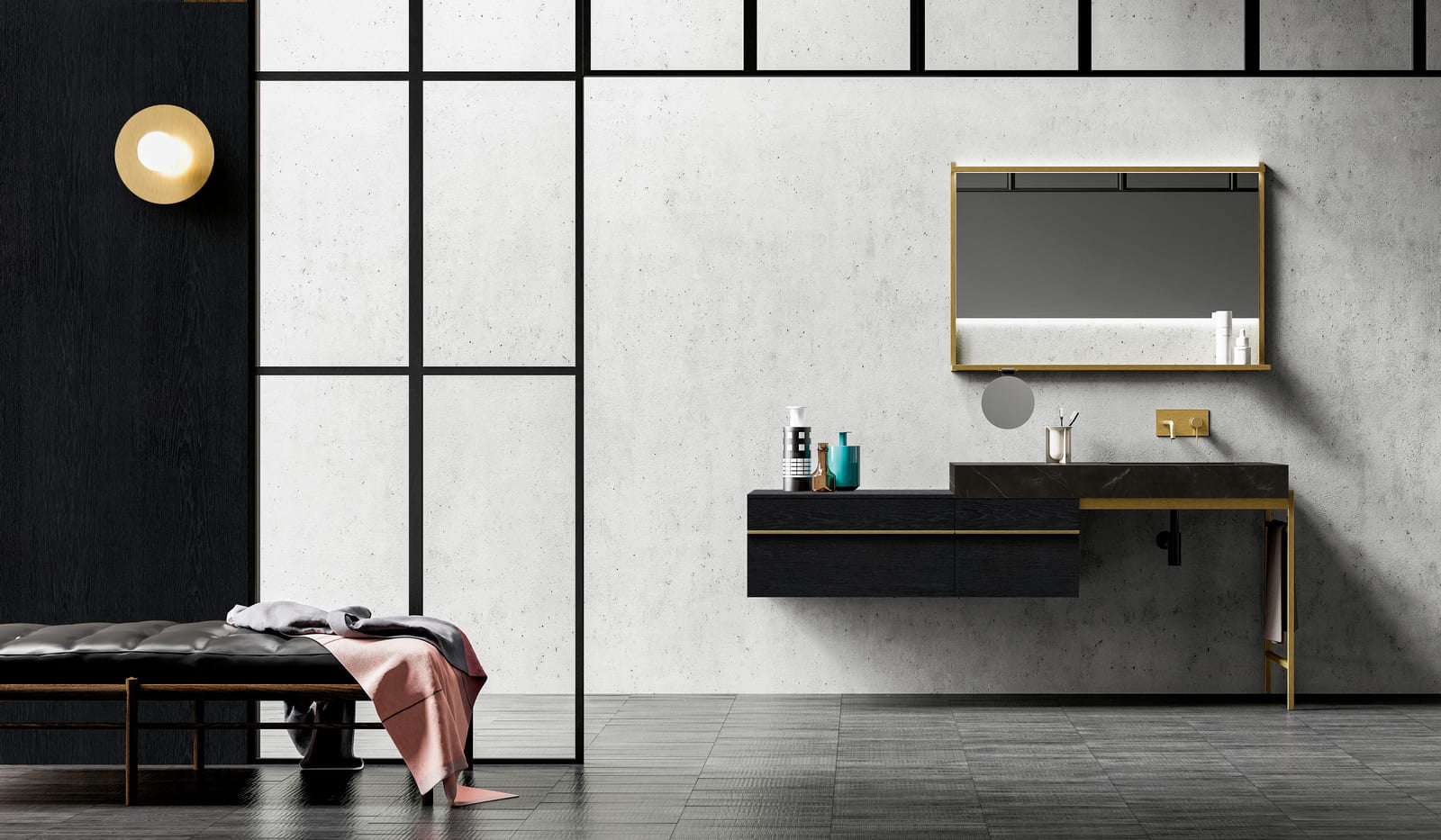 SIDERO Lacquered bathroom