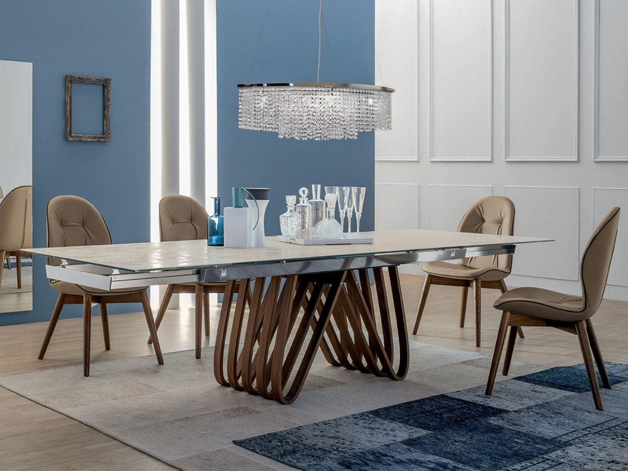 ARPA Rectangular wood and glass living room table