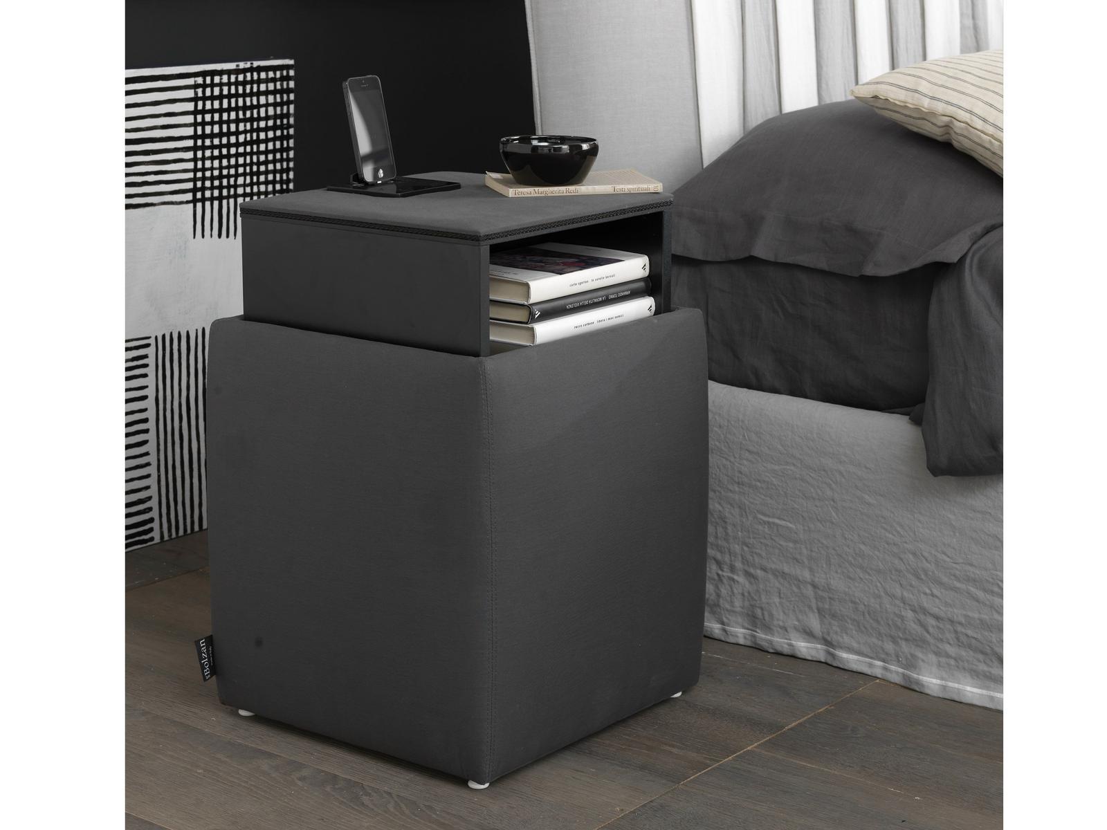 ARES Storage fabric pouf with docking station