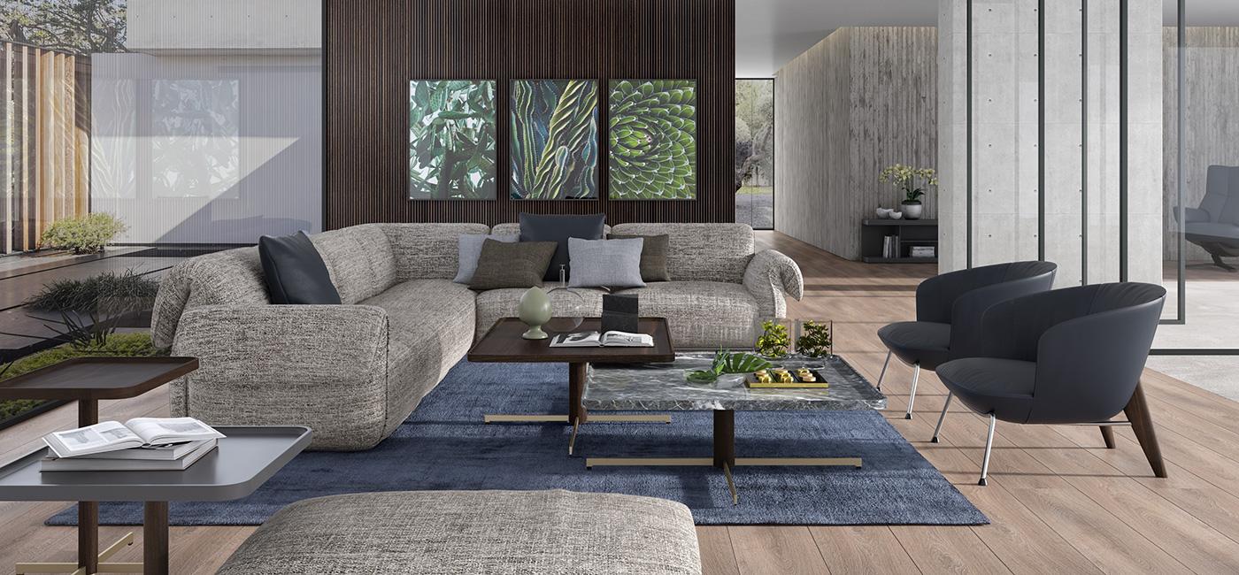 PENELOPE Fabric easy chair with armrests
