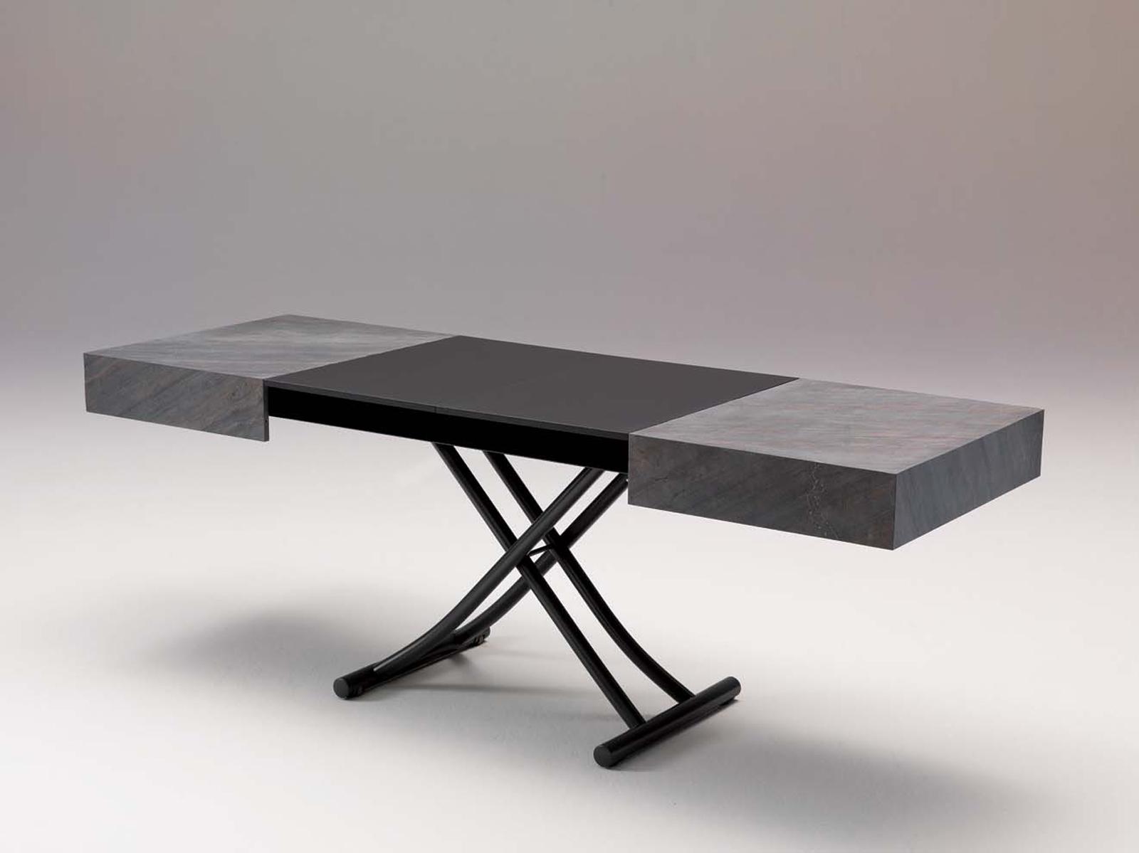 BOX LEGNO Height-adjustable wooden coffee table for living room