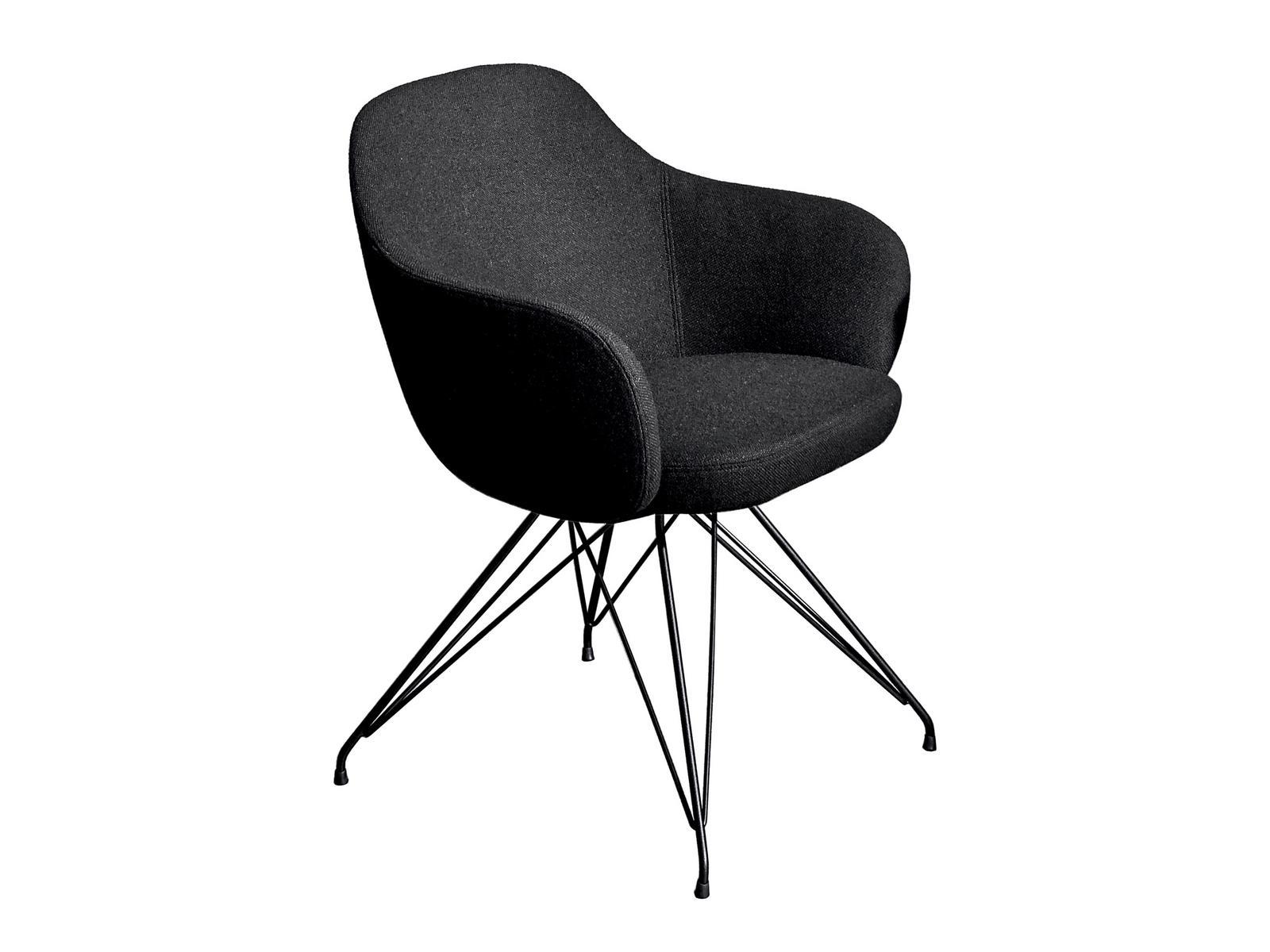 CADIRA Upholstered fabric chair with armrests