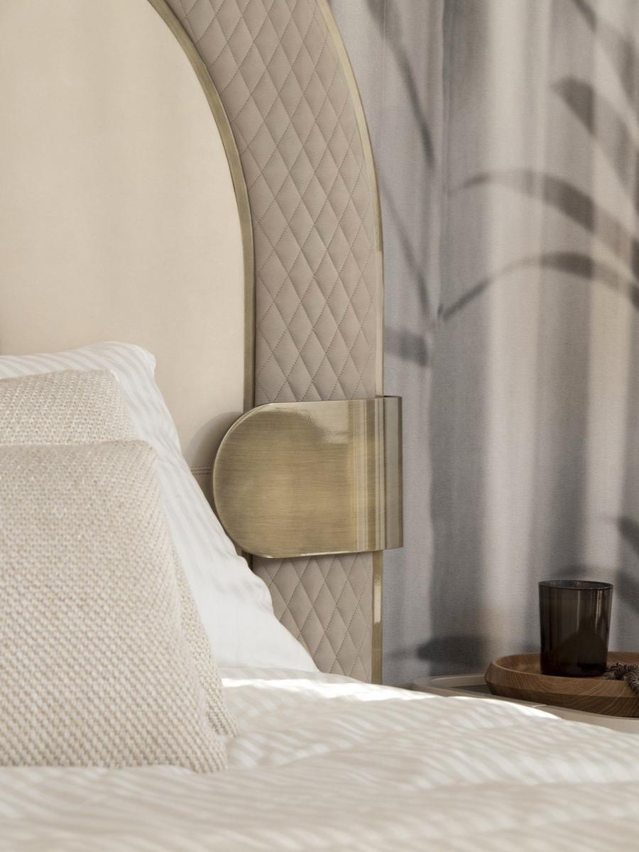 EDEN Upholstered double bed with integrated lighting