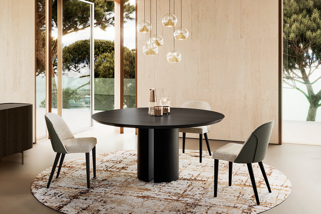 DORA WOOD Round veneer table