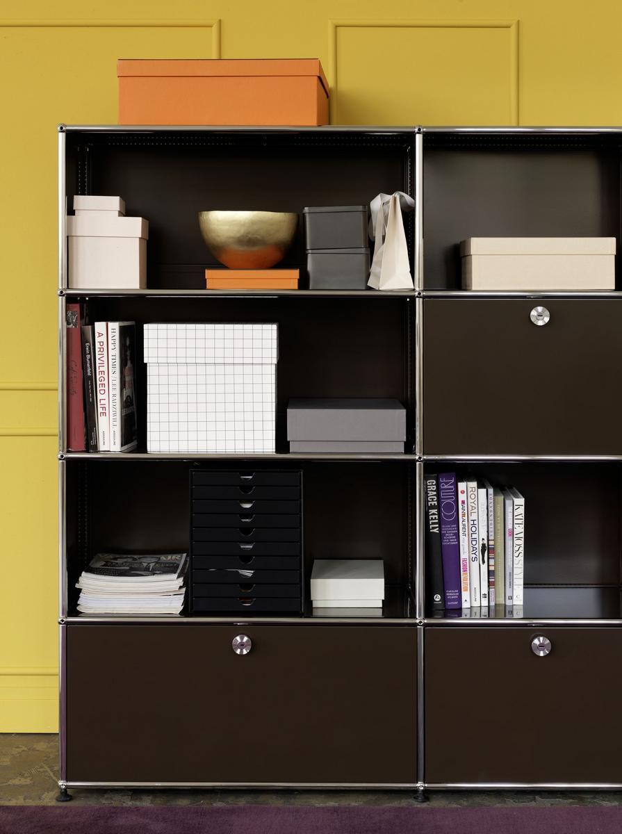 HALLER BOOKSHELVES Open sectional metal bookcase