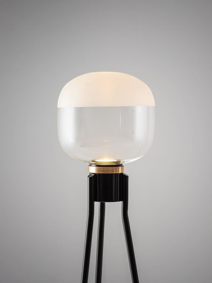 GHOST Floor lamp in blown glass and metal base