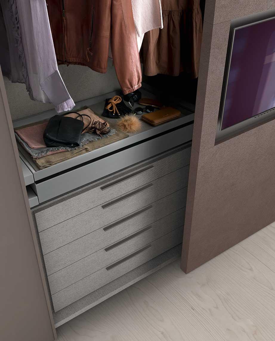 TELEVISION Modular lacquered wardrobe with doors