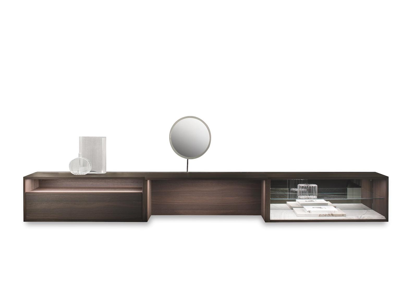 C-SYSTEM Sectional wall-mounted wooden storage wall