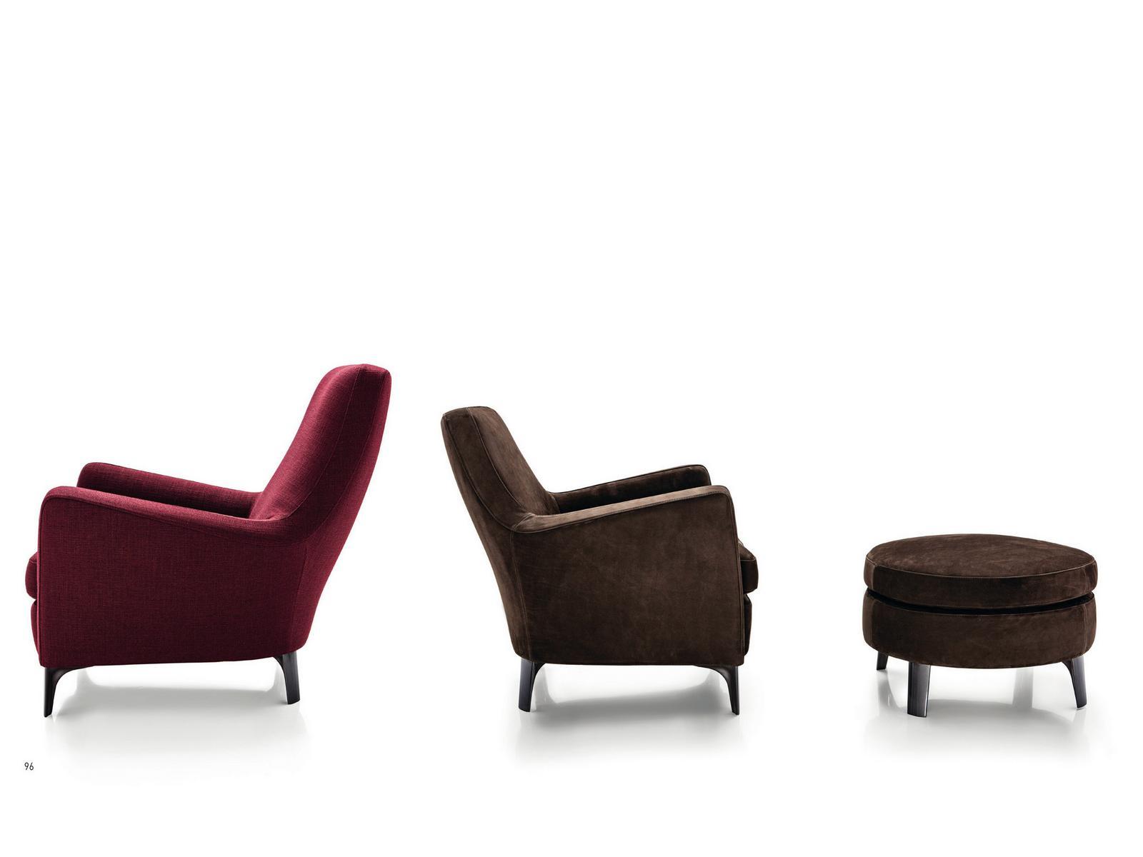 DENNY Upholstered pouf with removable lining