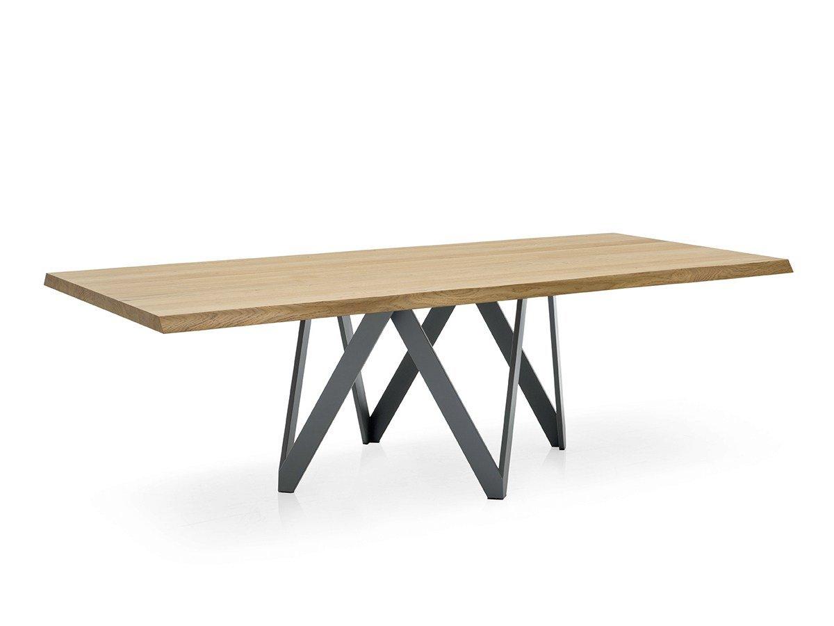 CARTESIO Rectangular wood veneer table