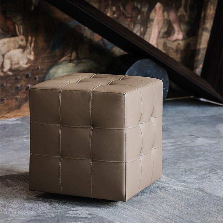 BOB Square eco-leather pouf
