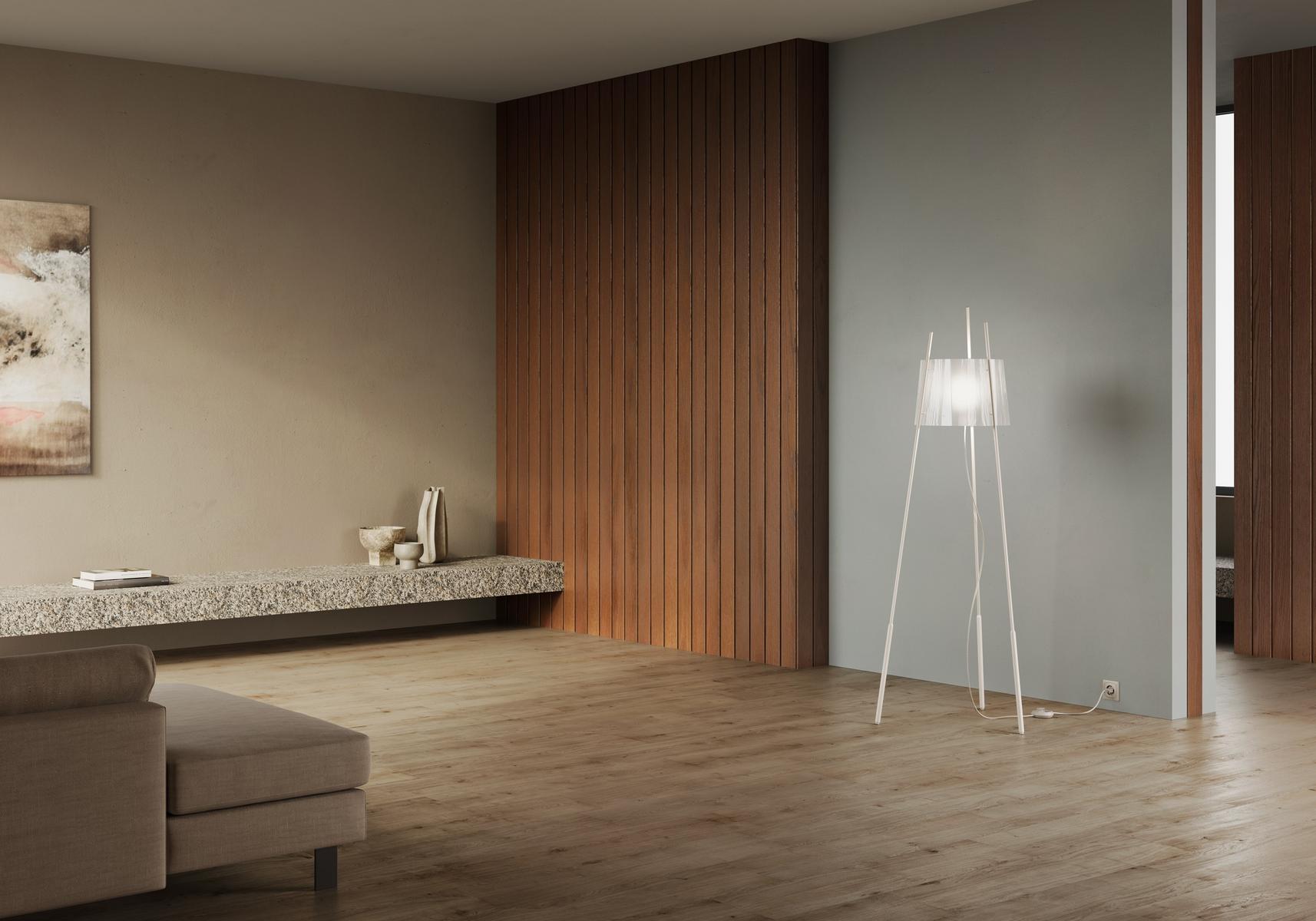 TYLA Indirect light glass floor lamp with dimmer