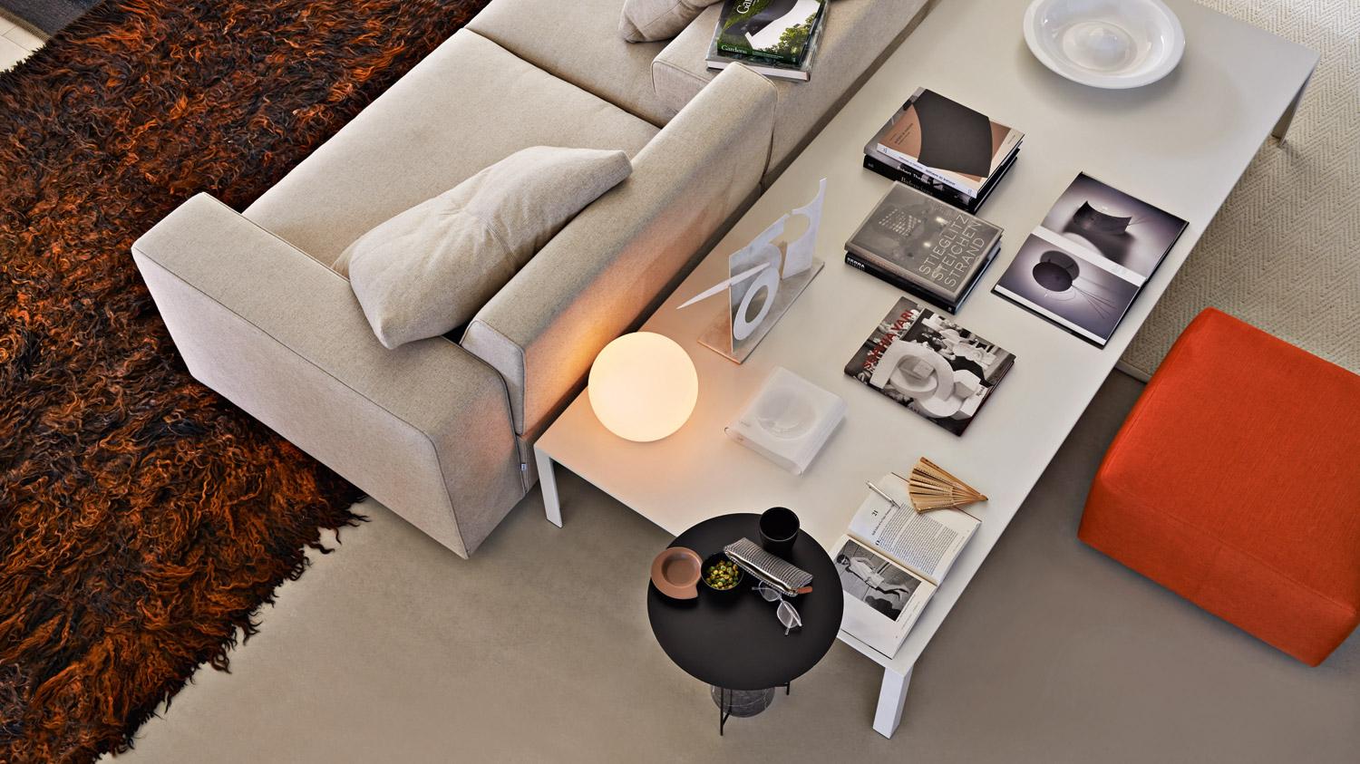 LESS LESS Low rectangular aluminium coffee table