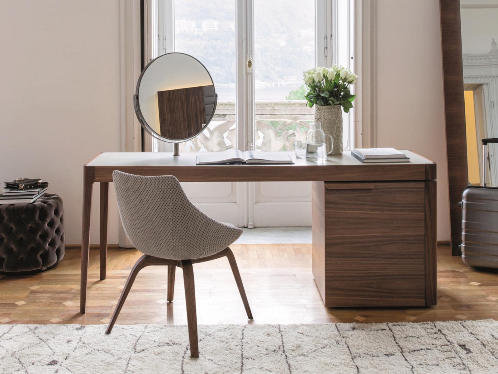 AFRODITE Walnut secretary desk with drawers