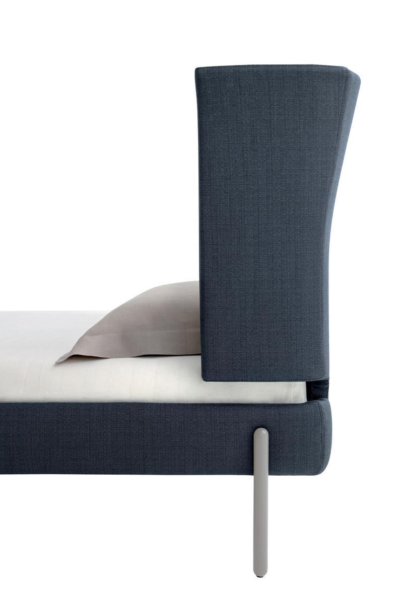 GRETA Fabric or leather double bed with high headboard