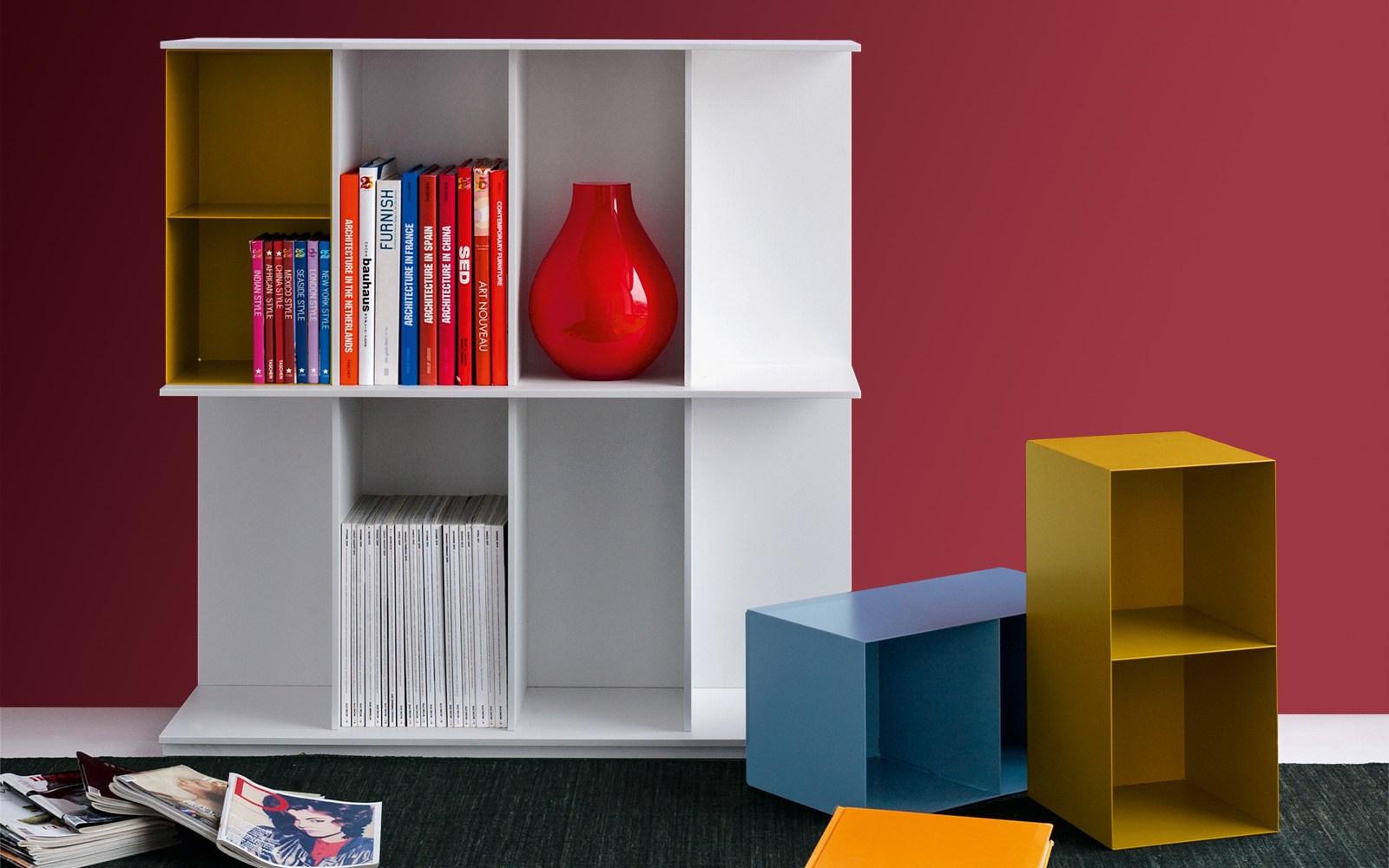 DIVISION Wall-mounted freestanding MDF bookcase