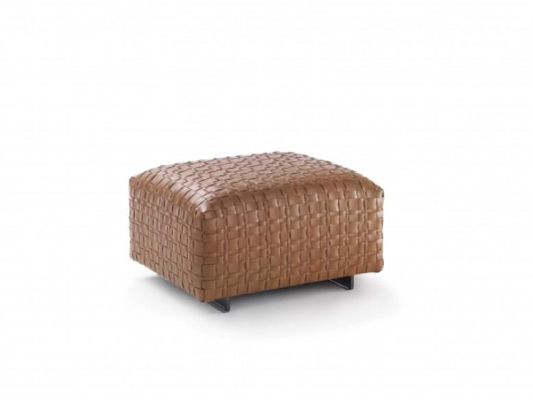 BANGKOK Upholstered leather pouf