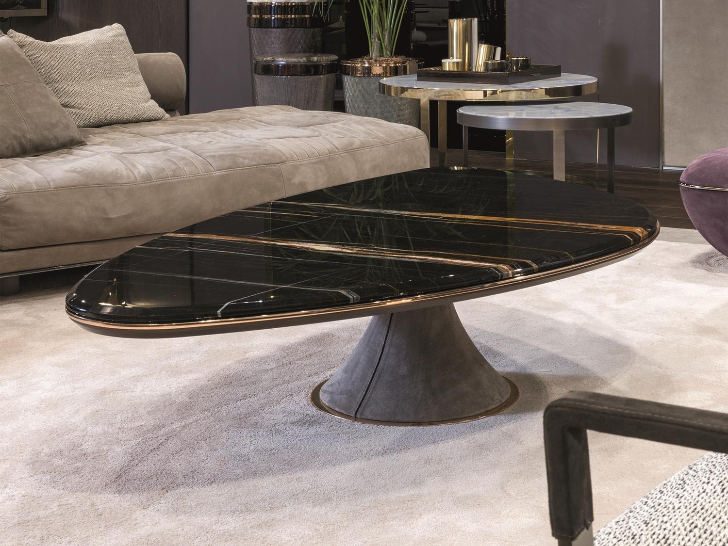 GEHRY Oval metal coffee table