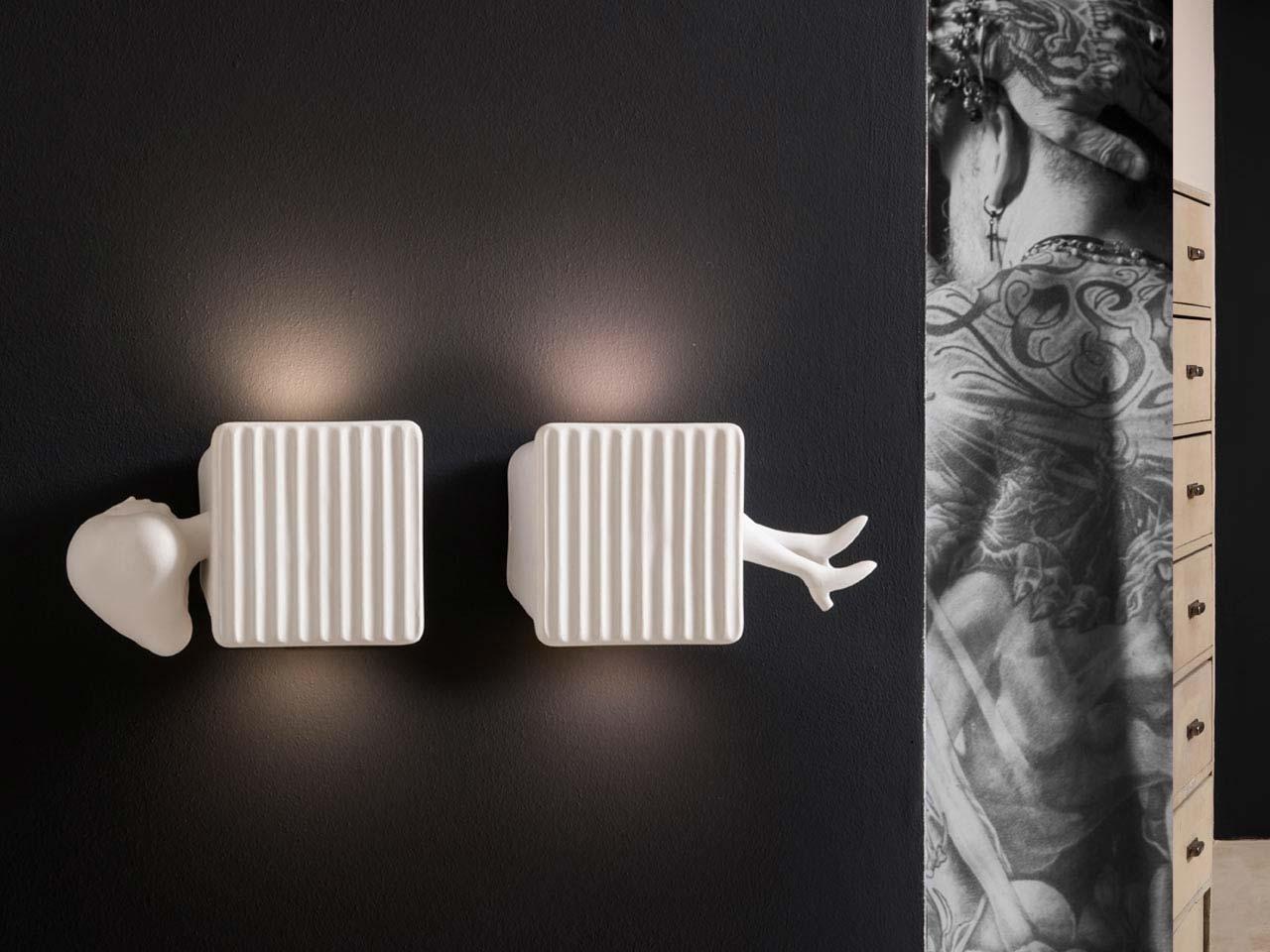 BINARELL LED direct-indirect light ceramic wall light