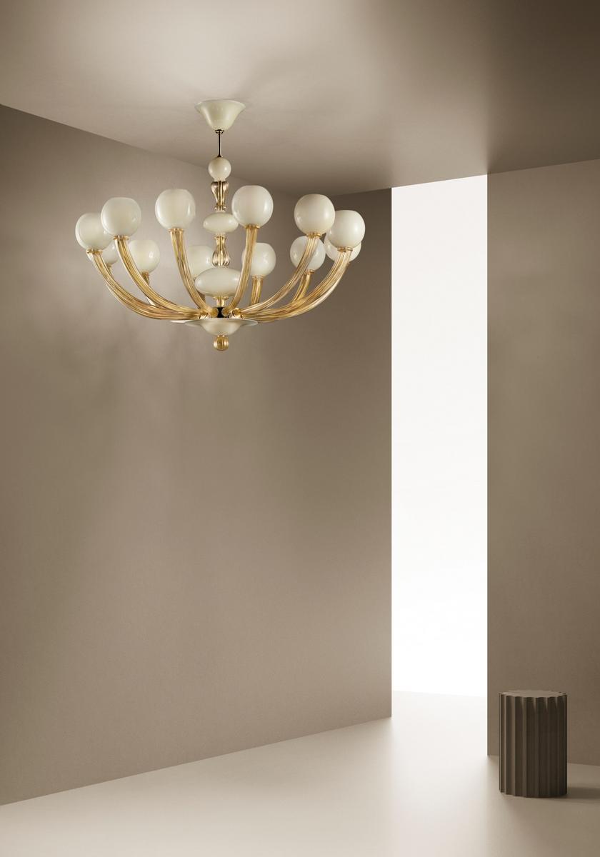 GRITTI Blown glass chandelier