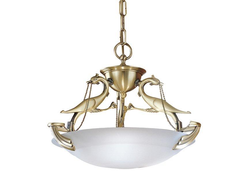 HERON 1753/3 Gold plated chandelier with glass