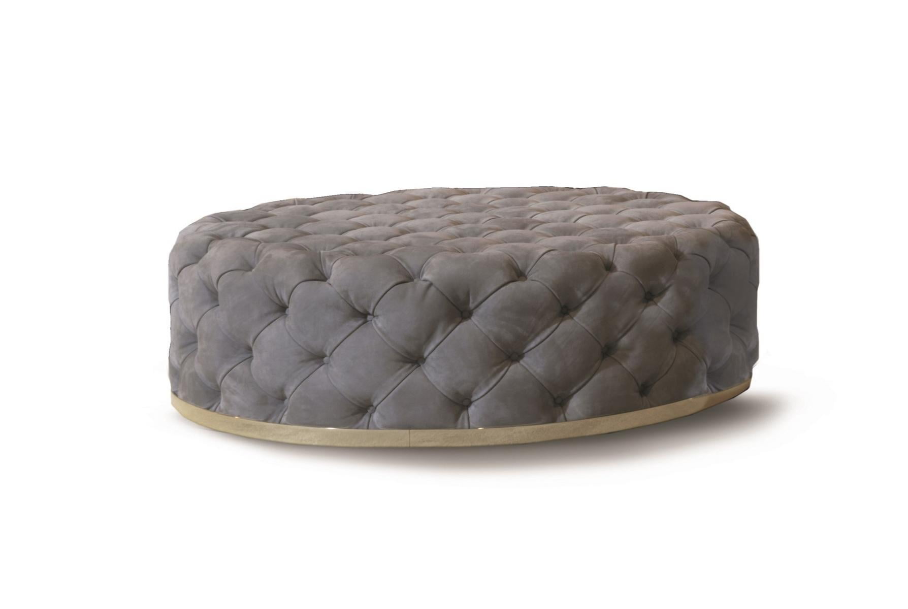 MILTON Round nabuk pouf
