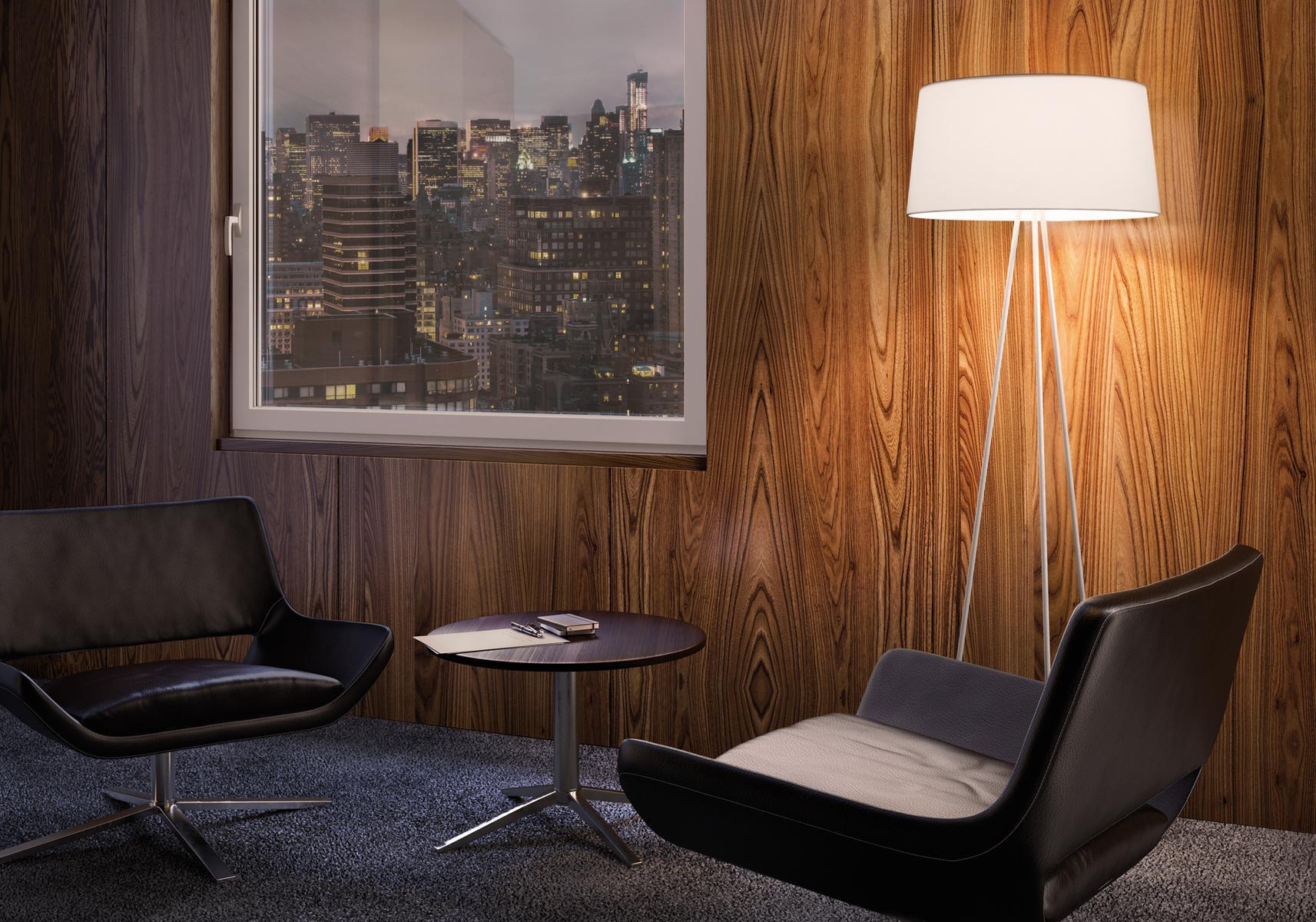 TRIPOD Fabric floor lamp with dimmer