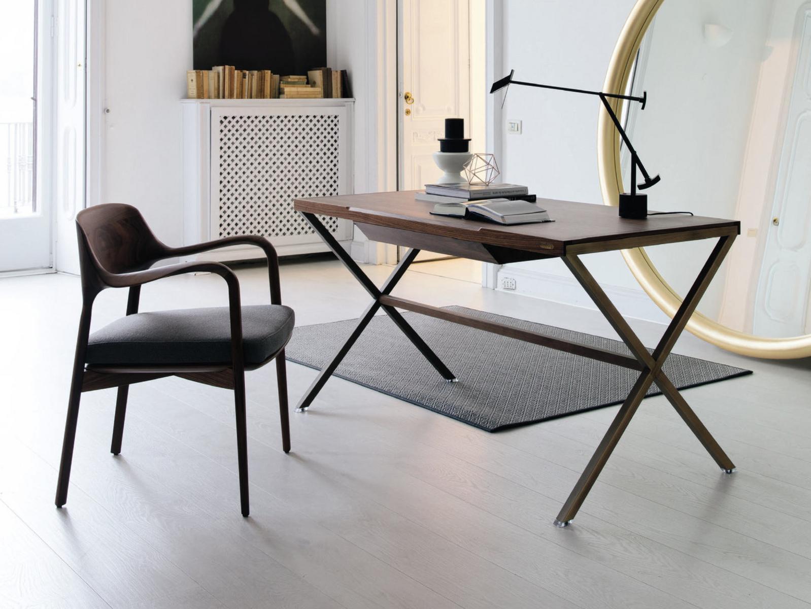 STYLO Rectangular walnut writing desk