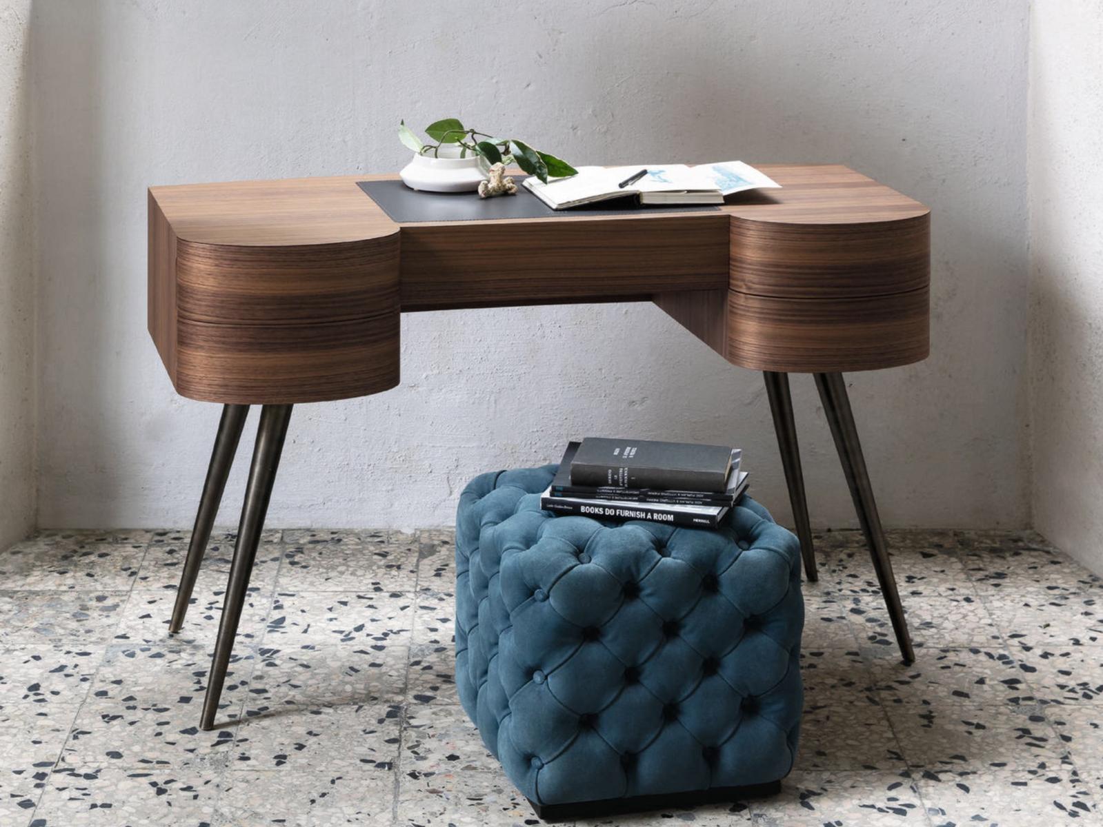 MICOL Walnut secretary desk with drawers