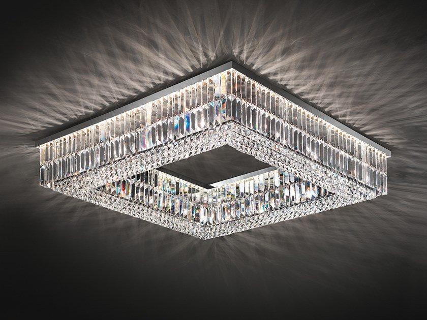 IMPERO &AMP; DECO VE 760 PL SQ Incandescent metal ceiling lamp with crystals