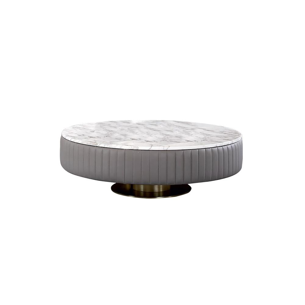 GIOVE Round leather coffee table