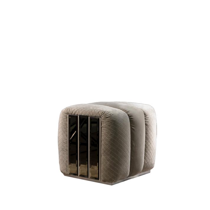 OLA Rectangular velvet pouf