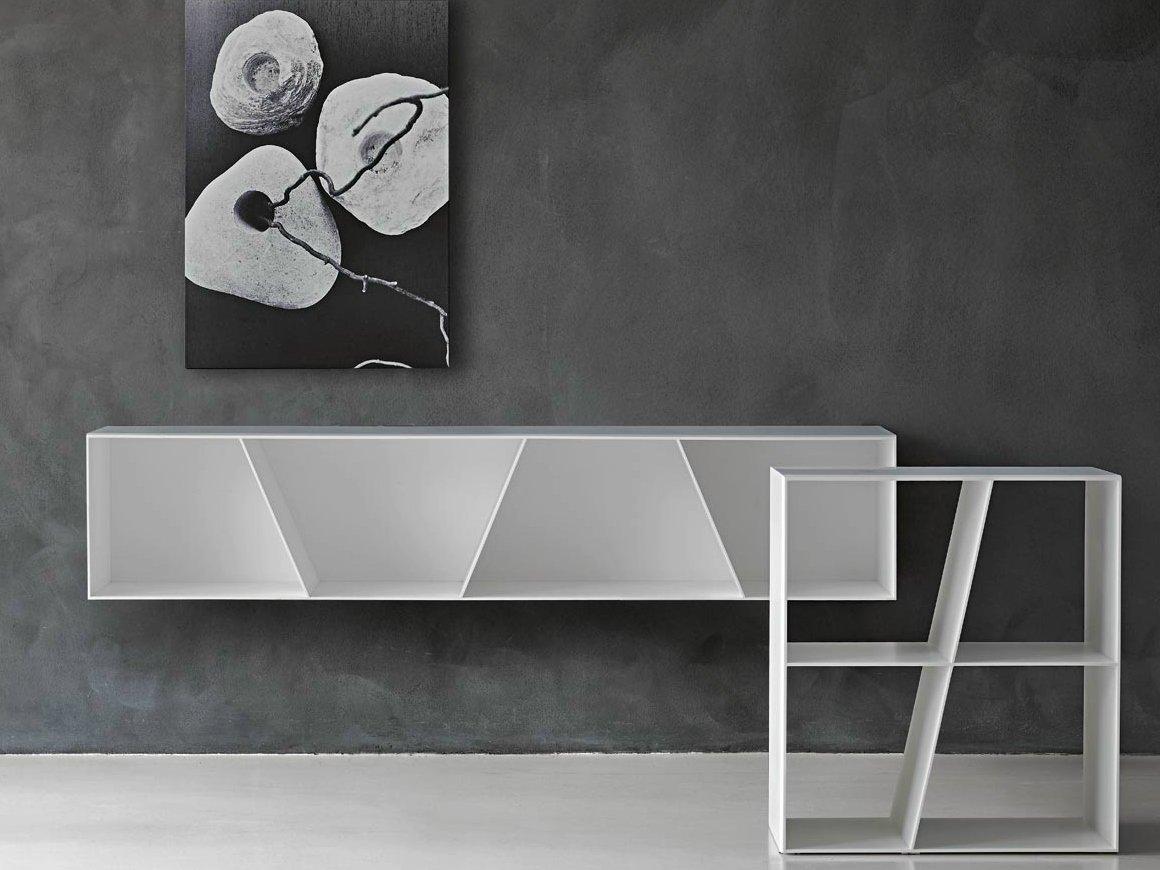 SHELF Open double-sided Corian® bookcase