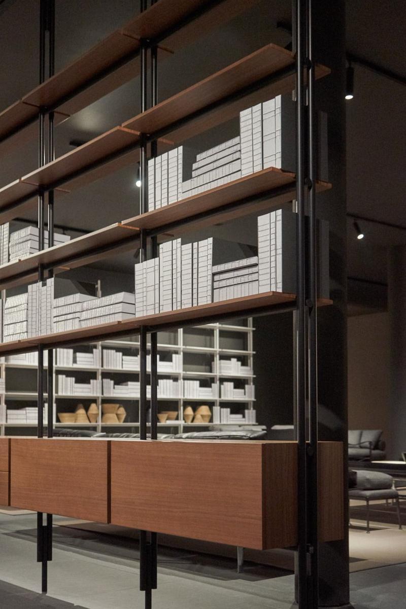 JACK Open floor-ceiling mounted bookcase