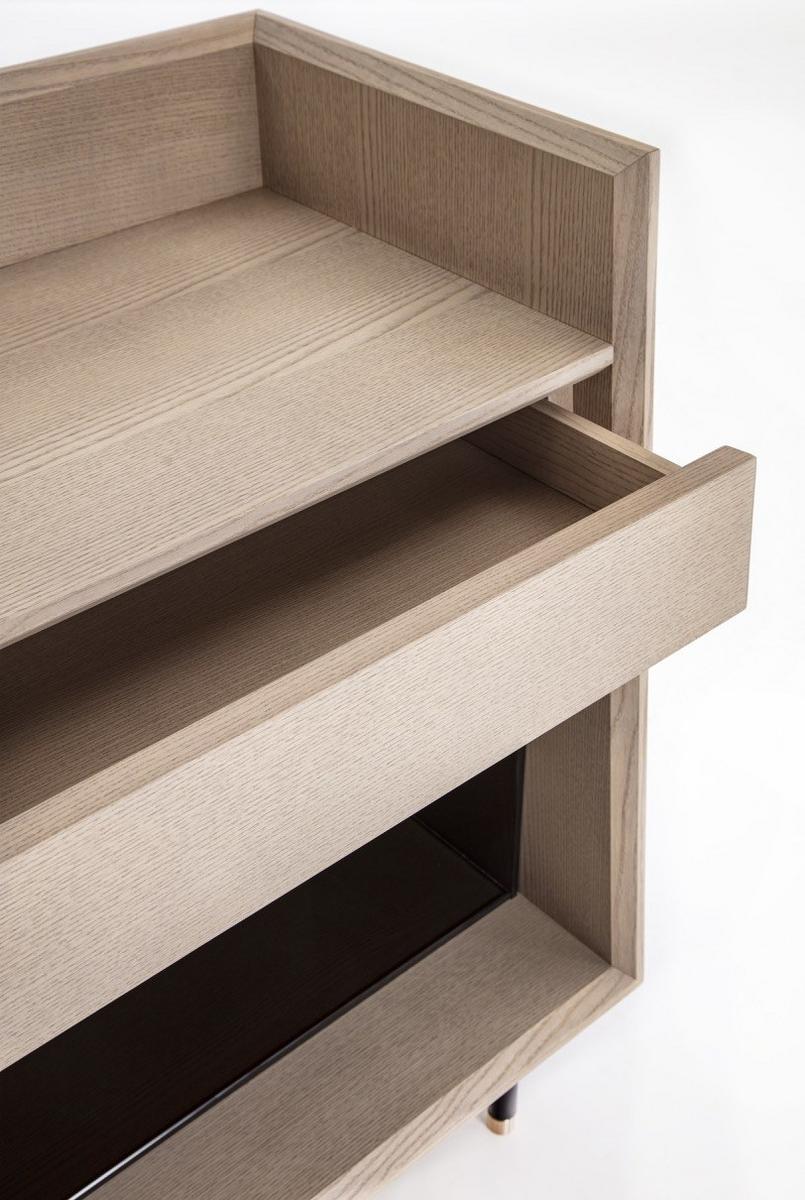 ANALOG Rectangular ash console table with drawers