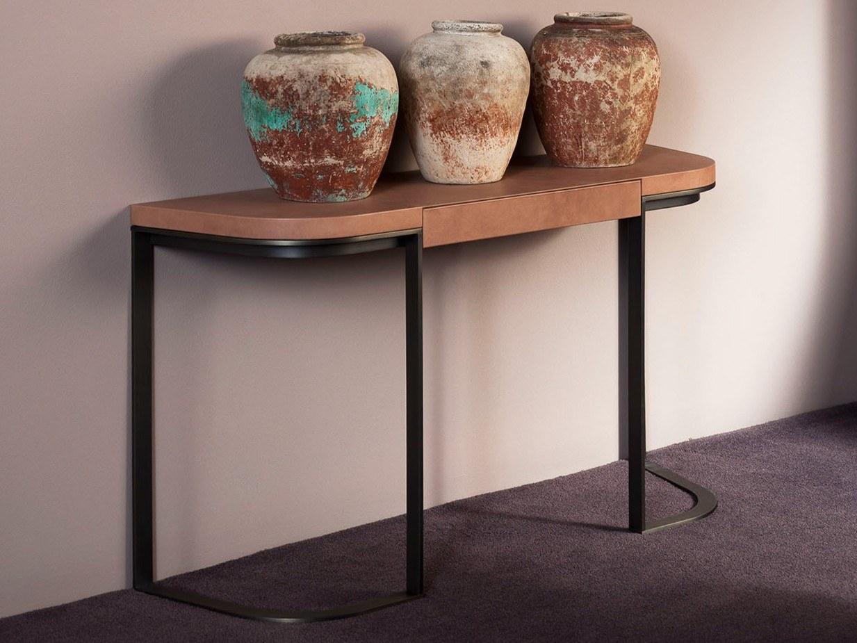 YVES Rectangular leather console table