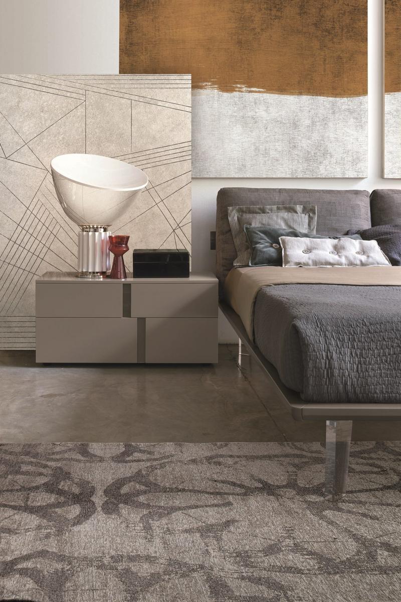 PIUMA Double bed with upholstered headboard