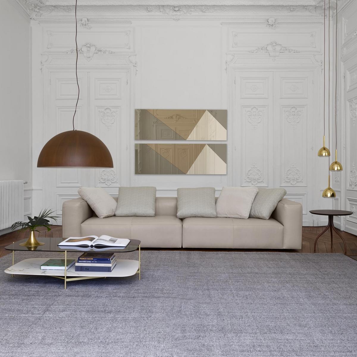 CLYDE Low rectangular glass coffee table
