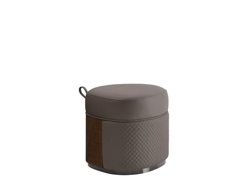 DAGMAR Upholstered round pouf with castors