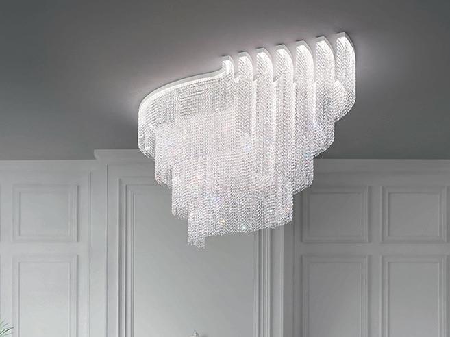 GALASSIA R2 SNG LED crystal ceiling lamp with dimmer