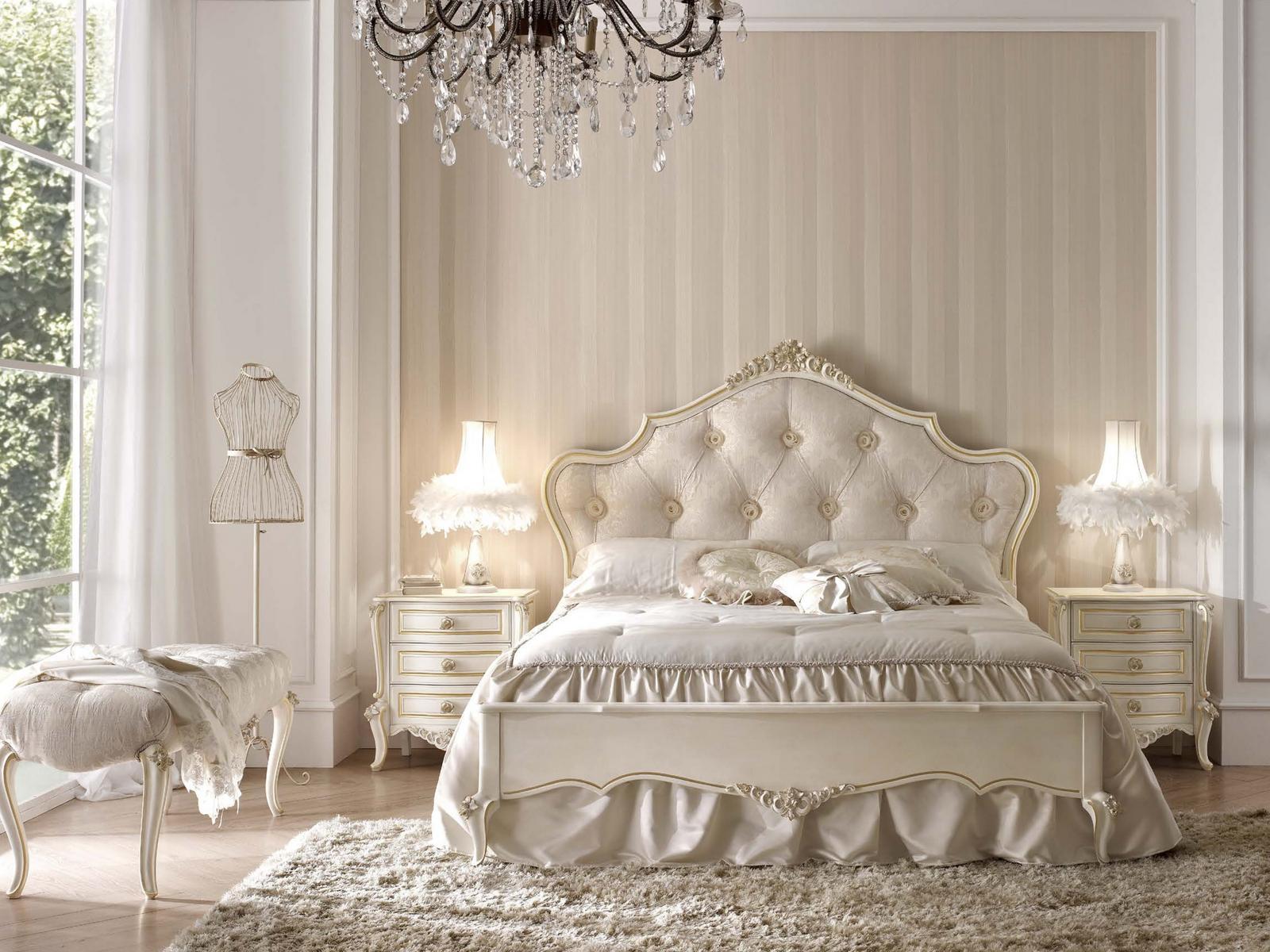 MICHELANGELO Double bed with upholstered headboard