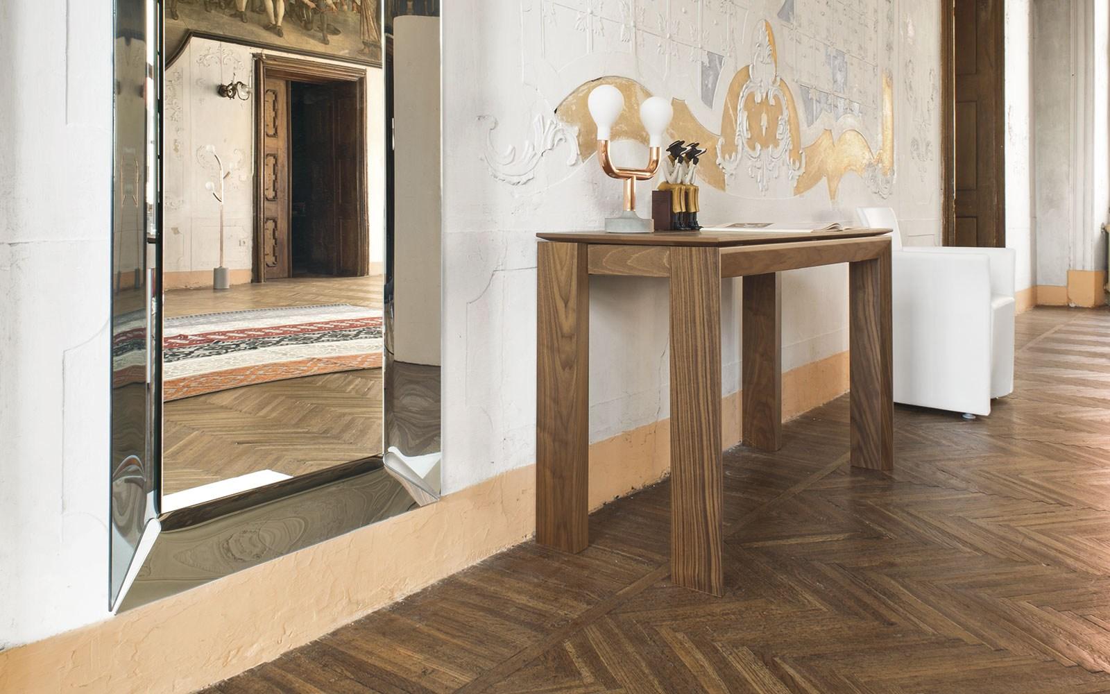 OMNIA Extending rectangular wooden console table