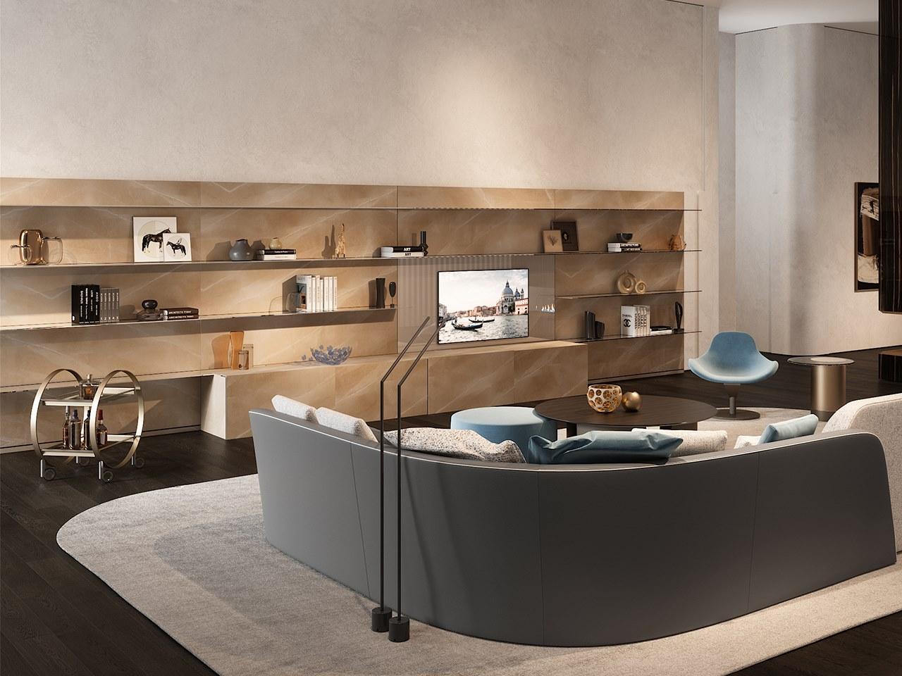 SYSTEM 01 Sectional glass TV wall system